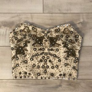 Beaded corset tube top